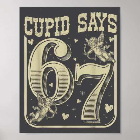 Retro Cud Says 67 Funny 67 Valentine Couple Matchi Poster (Voorkant)