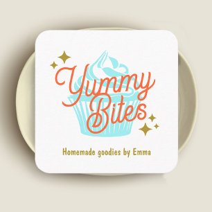 Retro Cupcake Baker Vierkante Visitekaartje