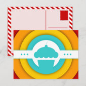 retro cupcake briefkaart (Voorkant / Achterkant)