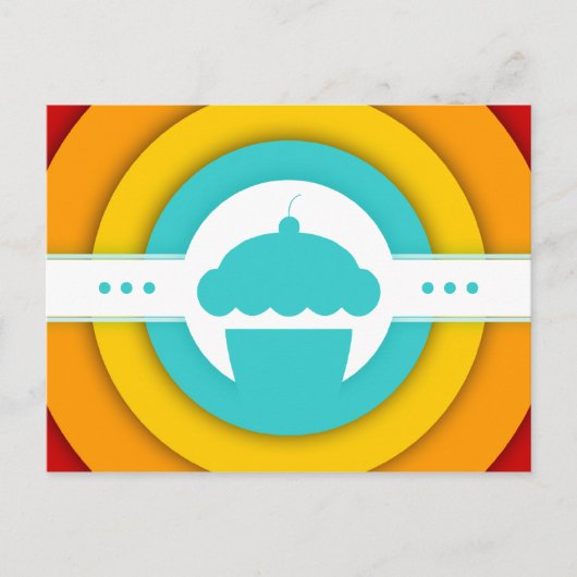 retro cupcake briefkaart (Voorkant)