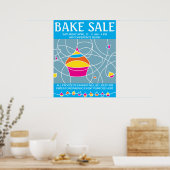 rétro CUPCAKE formes bake sale poster (Cuisine)