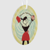 Retro cupcake huisvrouw bakkerij kerst ornament (voorkant)