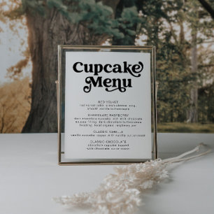 Retro Cupcake Menu Bord Poster