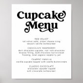 Retro Cupcake Menu Bord Poster (Voorkant)