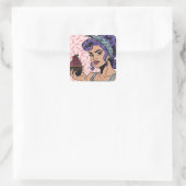 Retro Cupcake Pop Art Comic Style Vierkante Sticker (Tas)