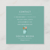  Retro Cupcake Stand Bakkerij banketbakker Vierkante Visitekaartje (Achterkant)