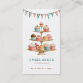  Retro Cupcake Stand Bakkerij banketbakker Visitekaartje (Voorkant)