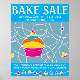 retro CUPCAKE vormen bake sale poster