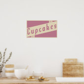 retro cupcakes poster (Keuken)