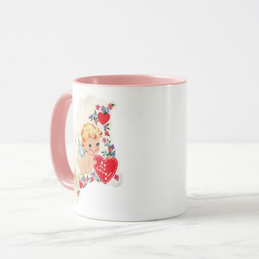 Retro  Cupid Mijn Love Valentijnsdag Mok (Voorkant links)
