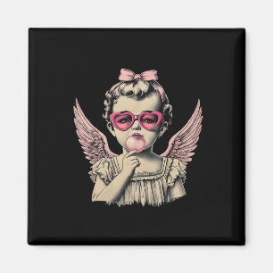 Retro Cupid Valentijnsdag Schattige Vintage Cupid Magneet