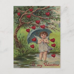  Retro Cupido Hart Paraplu Valentijn Kaart