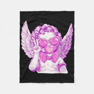 Retro Cupido Valentijnsdag Schattige Retro Cupido Fleece Deken