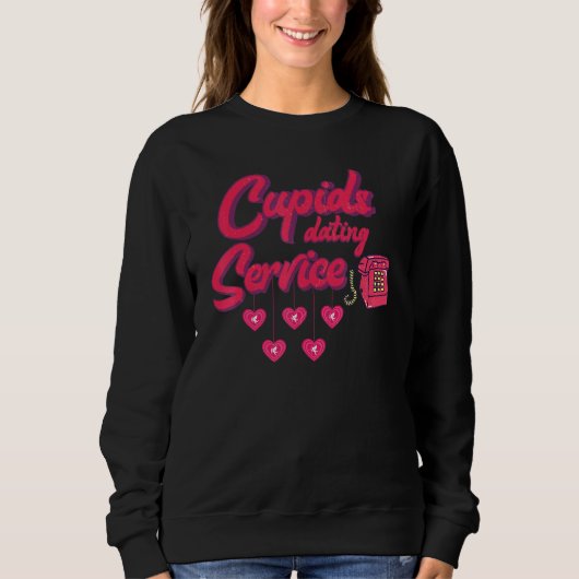 Retro Cupid's Dating Service Funny Valentine's Day Trui (Voorkant)