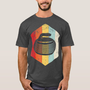 Retro Curling Stone Silhouet Gift T-shirt