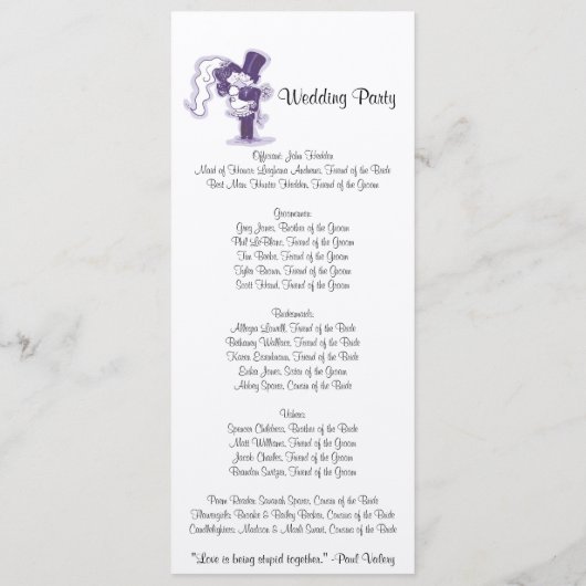 Retro Cursive Wedding Program Programma (Achterkant)