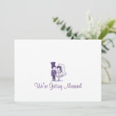 Retro Cursive Wedding-uitnodigingen Kaart (Staand voorkant)