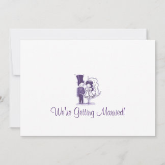 Retro Cursive Wedding-uitnodigingen Kaart