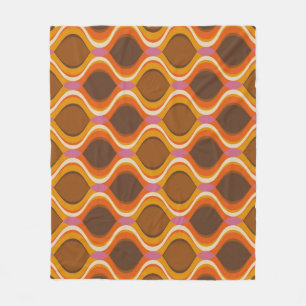 Retro Curven: jaren '60-70 Wallpaper Textuur. Fleece Deken