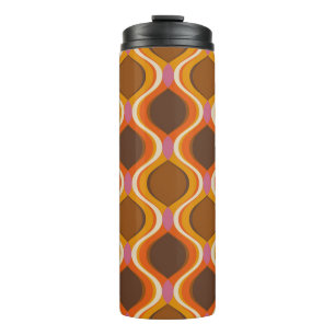 Retro Curven: jaren '60-70 Wallpaper Textuur. Thermosbeker