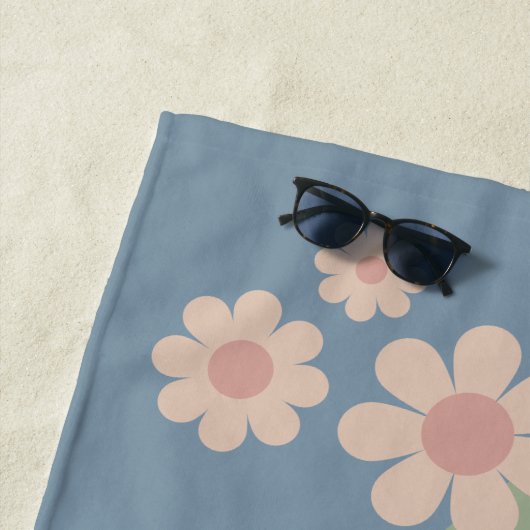 Retro Curves Groovy Floral Strandlaken (In situ)