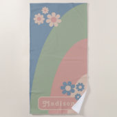 Retro Curves Groovy Floral Strandlaken (Voorkant)