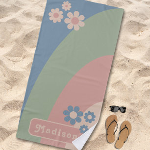Retro Curves Groovy Floral Strandlaken