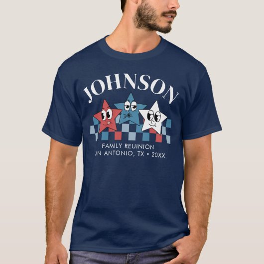 Retro Custom 4th van juli Familie Reünie Matching T-shirt (Voorkant)