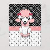 Retro custom girly diva roze Paris Poodle Briefkaart (Voorkant)