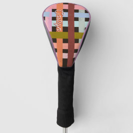 Retro CUSTOM Naam Geweven Roller Strepen Golfheadcover