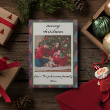 Retro Custom Photo Christmas Holiday Kaart
