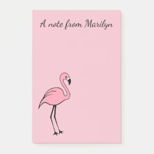 Retro Custom Roze Flamingo Post It Notes Gift