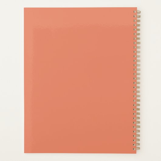 Retro Custom Roze Red Typography Planner (Achterkant)