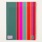 Retro Custom Teacher Abstract Kleurrijk Initiaal Planner (Achterkant)