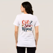 Retro "Cut Sew Repeat" naailiefhebber ontwerp Tri-Blend Shirt (Achterkant volledig)