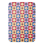 Retro Cute colorful Flowers Pattern Badmat (Voorkant Verticaal)