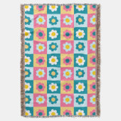 Retro Cute colorful Pastel Flowers Pattern  Deken (Voorkant Verticaal)