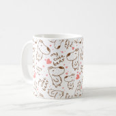 Retro Cute Dog Pattern Koffiemok (Voorkant links)