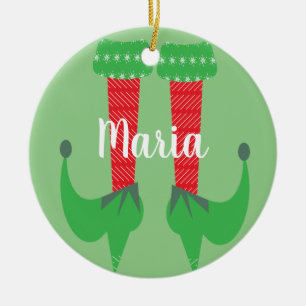 Retro Cute Elf Feet hoort kerstcadeautjes Keramisch Ornament