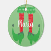 Retro Cute Elf Feet hoort kerstcadeautjes Keramisch Ornament (Links)