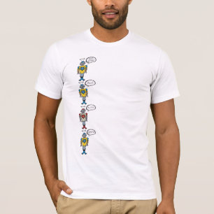 Retro Cute Funny Fun Speelgoed Cartoon die robots T-shirt
