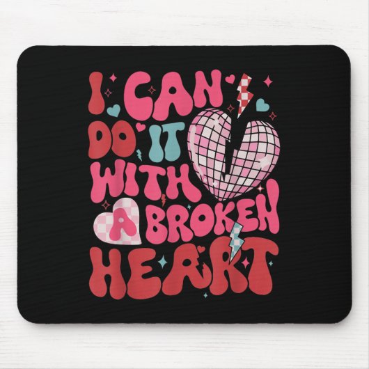 Retro Cute Groovy I Can Do It Quote Disco Heart -  Muismat (Voorkant)