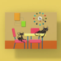 Retro Cute Katten midden century Cat Kitchen