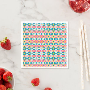 Retro cute kleurrijk pastel bloemenpatroon servet