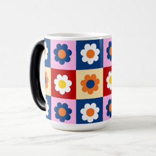 Retro cute kleurrijke bloemenpatroon magische mok