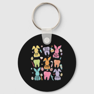 Retro Cute Konijn Tanden Tandarts Team Funny Tanda Sleutelhanger