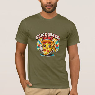 Retro Cute Pizza T-shirt – Slice Slice Baby Grappi