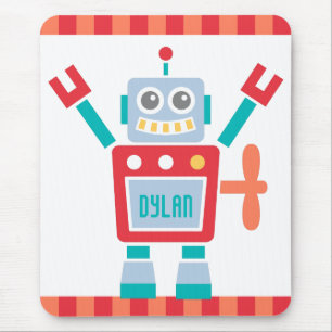Retro Cute Robot Speelgoed Voor Kinderen Muismat