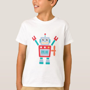 Retro Cute Robot Speelgoed Voor Kinderen T-shirt