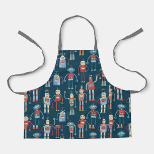 Retro Cute Robots Schort